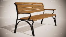 Кованые скамейки - Скамейка Классика с подлокотником купить дешево в Воронеже