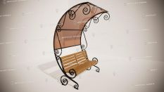 Кованые скамейки - Эвольвента под крышей разборная купить