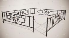 Кованые ограды - Прямоугольник 15 с кольцом Ковка